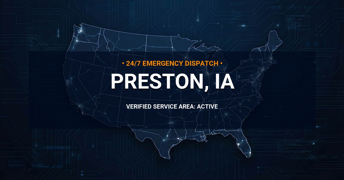 Emergency Plumbing Dispatch Map for Plumbing Services: Preston, IA