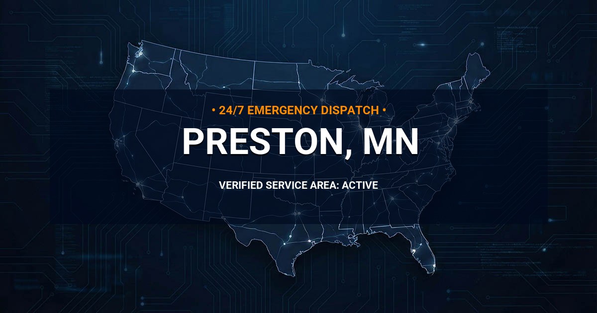 Emergency Plumbing Dispatch Map for Plumbing Services: Preston, MN