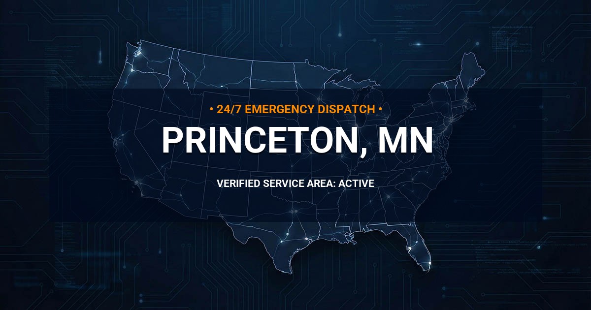 Emergency Plumbing Dispatch Map for Plumbing Services: Princeton, MN