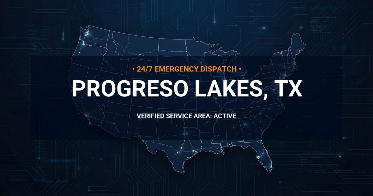 Emergency Plumbing Dispatch Map for Plumbing Services: Progreso Lakes, TX