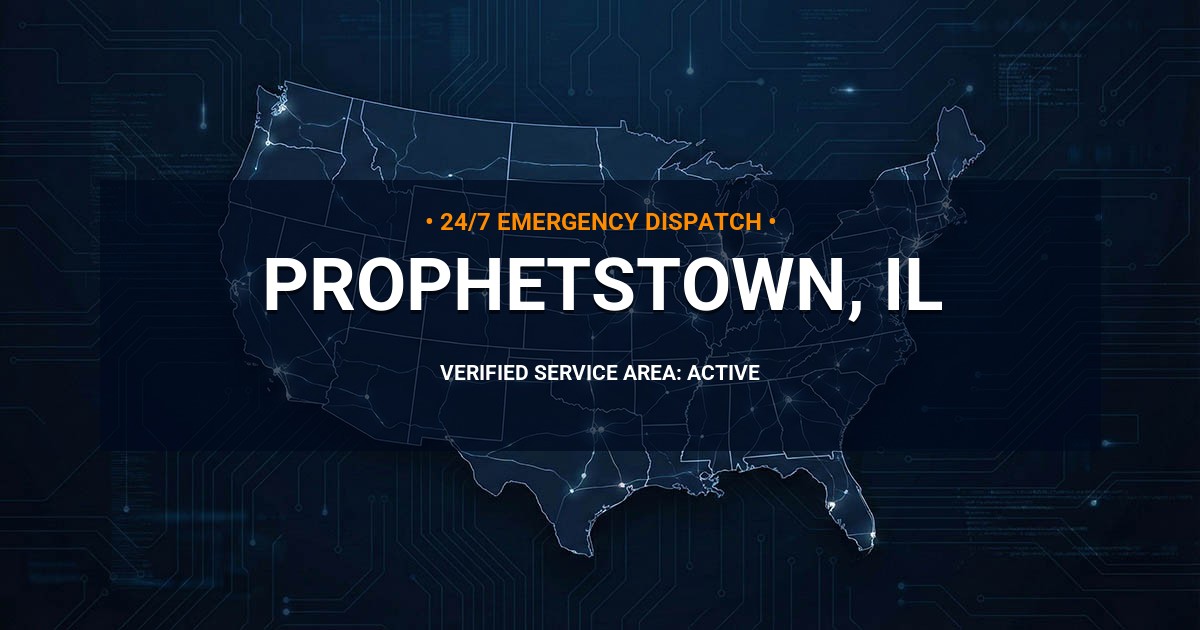 Emergency Plumbing Dispatch Map for Plumbing Services: Prophetstown, IL