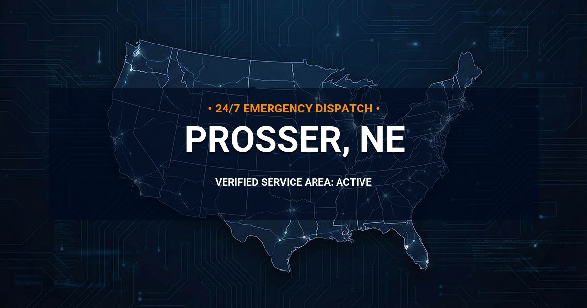 Emergency Plumbing Dispatch Map for Plumbing Services: Prosser, NE