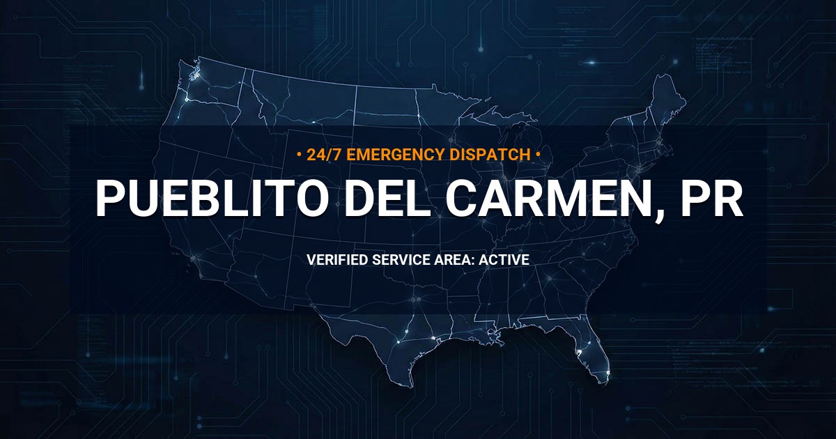 Emergency Plumbing Dispatch Map for Plumbing Services: Pueblito del Carmen, PR