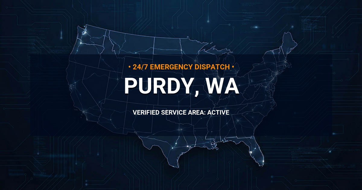 Emergency Plumbing Dispatch Map for Plumbing Services: Purdy, WA