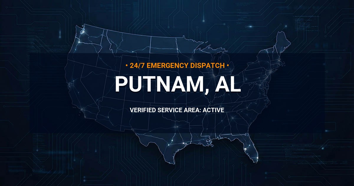 Emergency Plumbing Dispatch Map for Plumbing Services: Putnam, AL