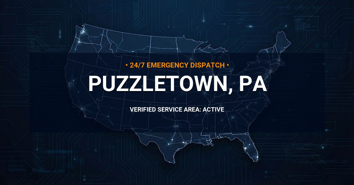Emergency Plumbing Dispatch Map for Plumbing Services: Puzzletown, PA