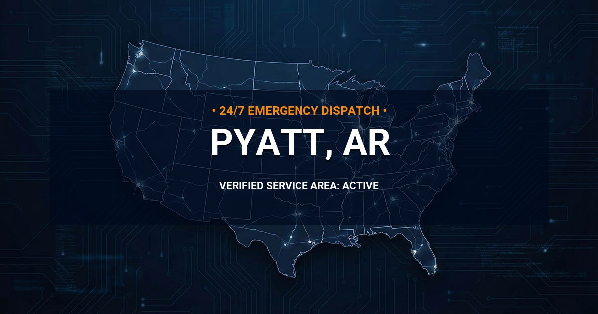 Emergency Plumbing Dispatch Map for Plumbing Services: Pyatt, AR