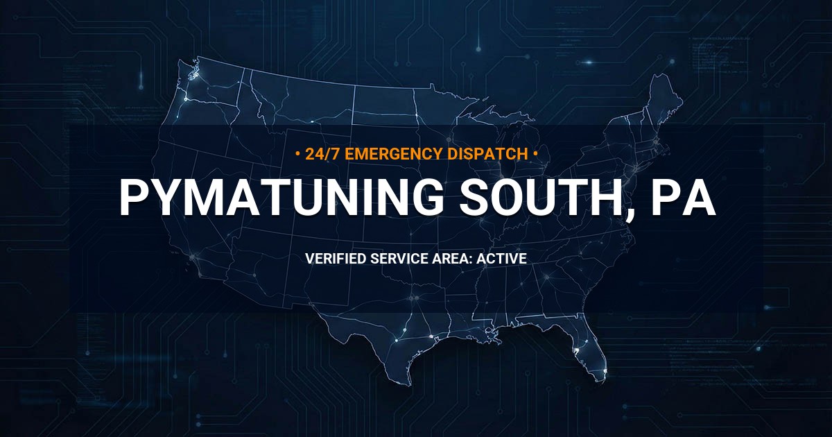 Emergency Plumbing Dispatch Map for Plumbing Services: Pymatuning South, PA