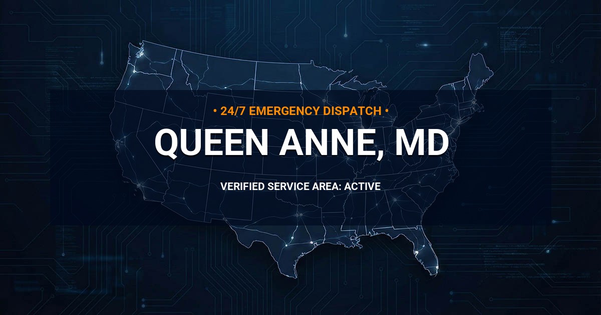 Emergency Plumbing Dispatch Map for Plumbing Services: Queen Anne, MD