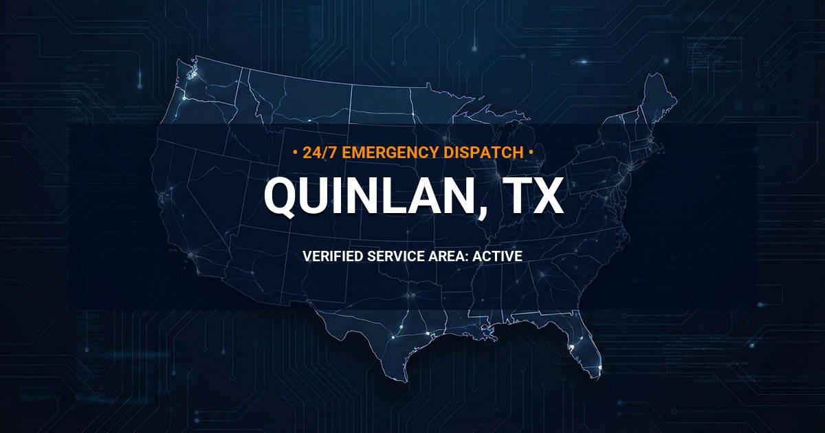 Emergency Plumbing Dispatch Map for Plumbing Services: Quinlan, TX