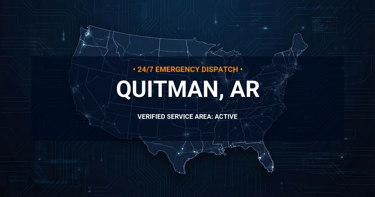 Emergency Plumbing Dispatch Map for Plumbing Services: Quitman, AR