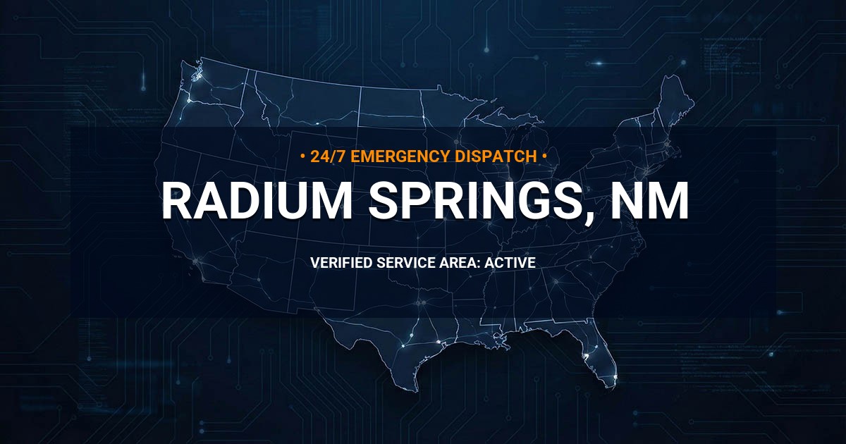 Emergency Plumbing Dispatch Map for Plumbing Services: Radium Springs, NM