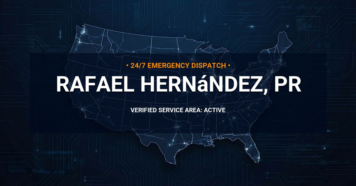 Emergency Plumbing Dispatch Map for Plumbing Services: Rafael Hernández, PR