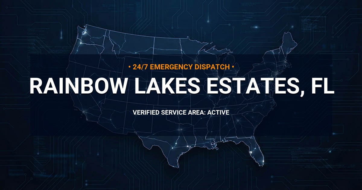 Emergency Plumbing Dispatch Map for Plumbing Services: Rainbow Lakes Estates, FL