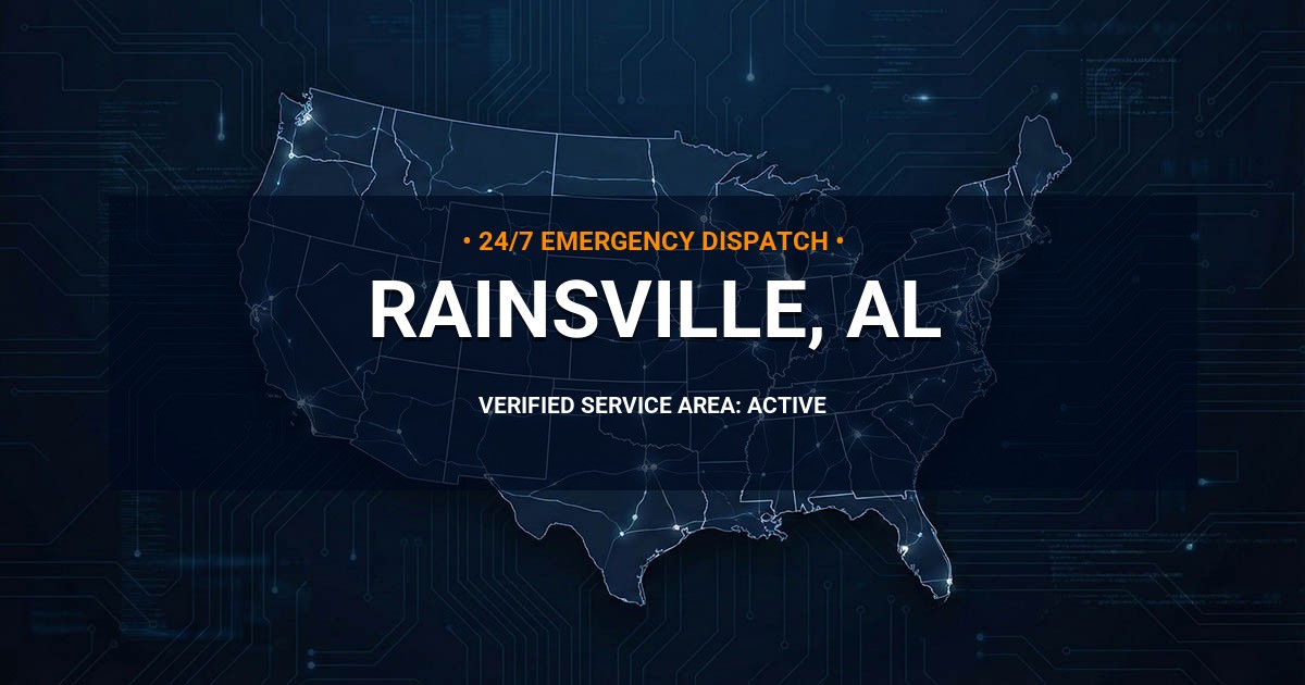 Emergency Plumbing Dispatch Map for Plumbing Services: Rainsville, AL