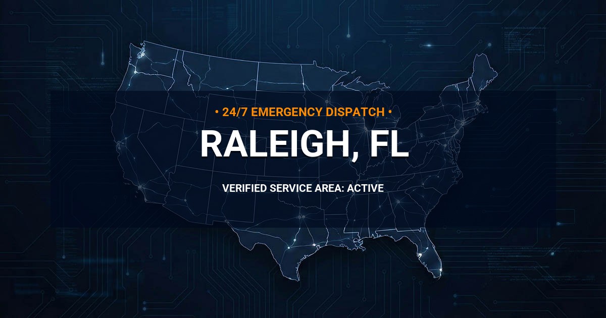 Emergency Plumbing Dispatch Map for Plumbing Services: Raleigh, FL
