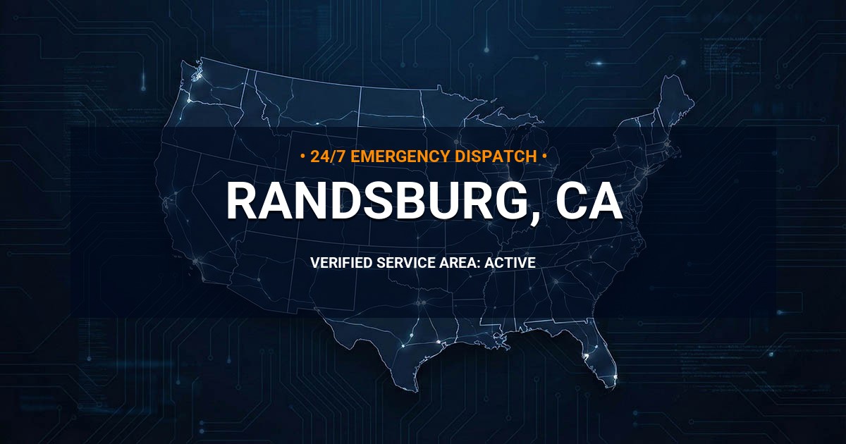 Emergency Plumbing Dispatch Map for Plumbing Services: Randsburg, CA