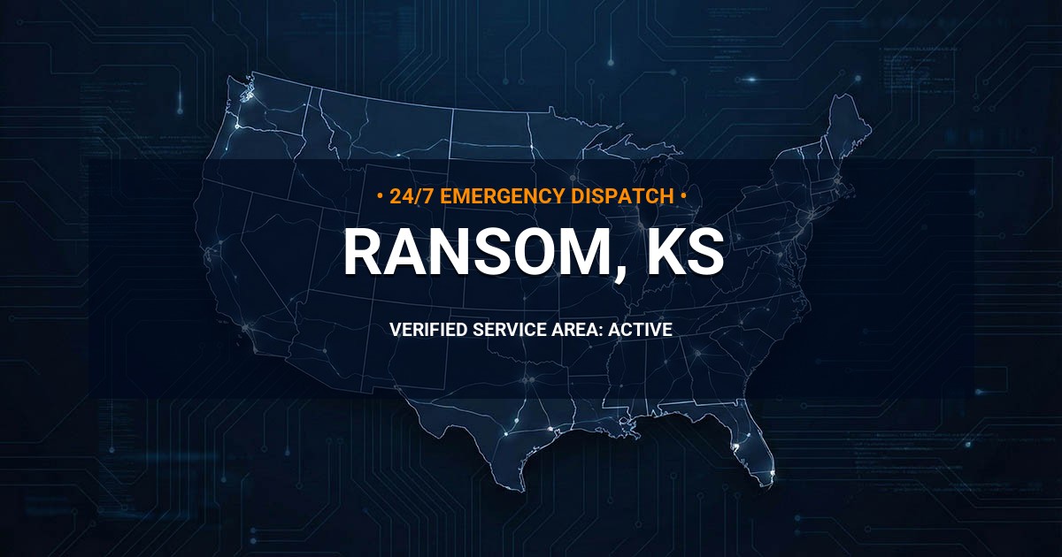 Emergency Plumbing Dispatch Map for Plumbing Services: Ransom, KS