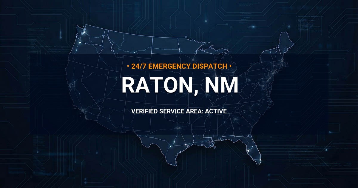 Emergency Plumbing Dispatch Map for Plumbing Services: Raton, NM