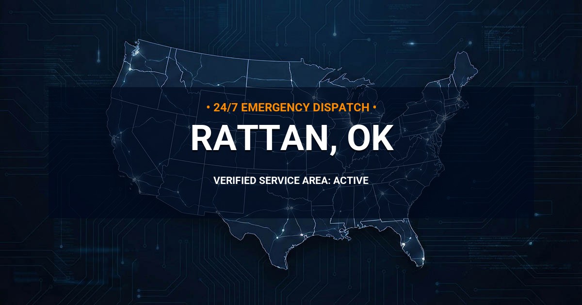 Emergency Plumbing Dispatch Map for Plumbing Services: Rattan, OK