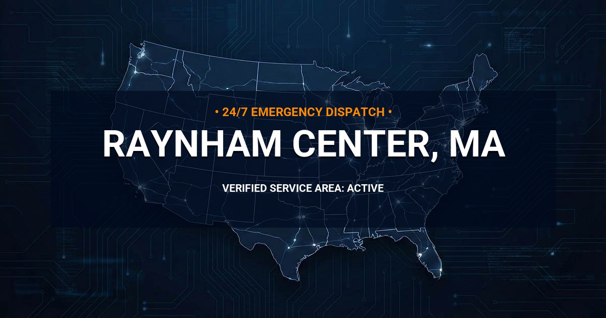 Emergency Plumbing Dispatch Map for Plumbing Services: Raynham Center, MA