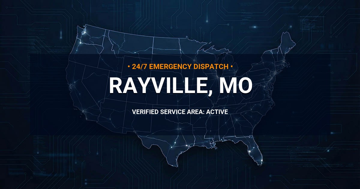 Emergency Plumbing Dispatch Map for Plumbing Services: Rayville, MO