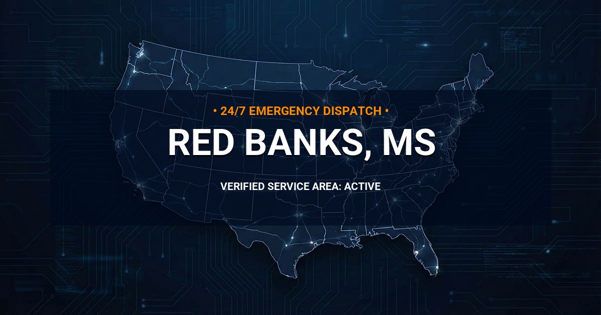 Emergency Plumbing Dispatch Map for Plumbing Services: Red Banks, MS