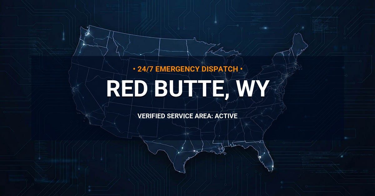 Emergency Plumbing Dispatch Map for Plumbing Services: Red Butte, WY