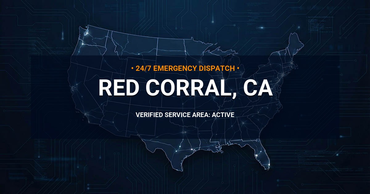 Emergency Plumbing Dispatch Map for Plumbing Services: Red Corral, CA