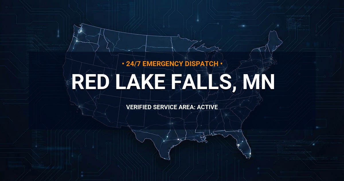 Emergency Plumbing Dispatch Map for Plumbing Services: Red Lake Falls, MN