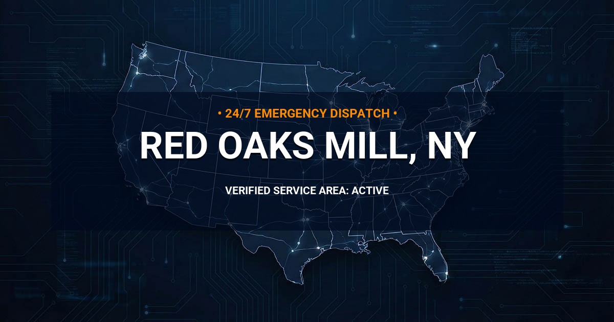 Emergency Plumbing Dispatch Map for Plumbing Services: Red Oaks Mill, NY