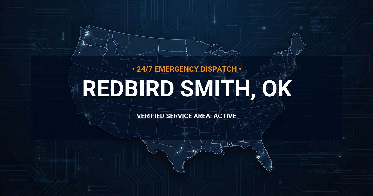 Emergency Plumbing Dispatch Map for Plumbing Services: Redbird Smith, OK