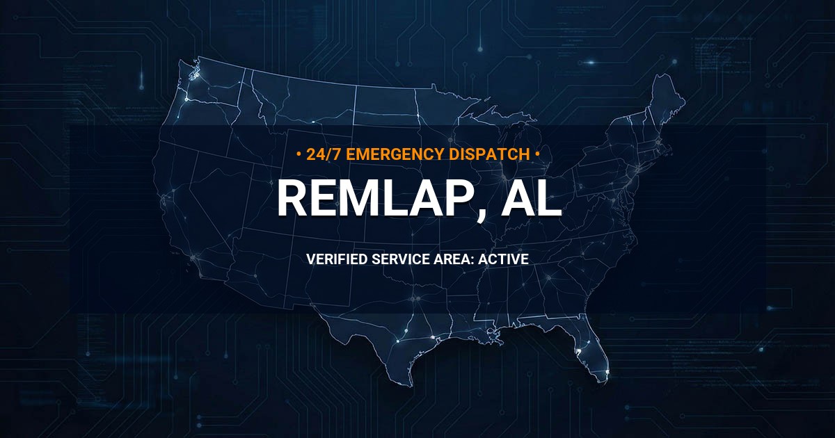 Emergency Plumbing Dispatch Map for Plumbing Services: Remlap, AL