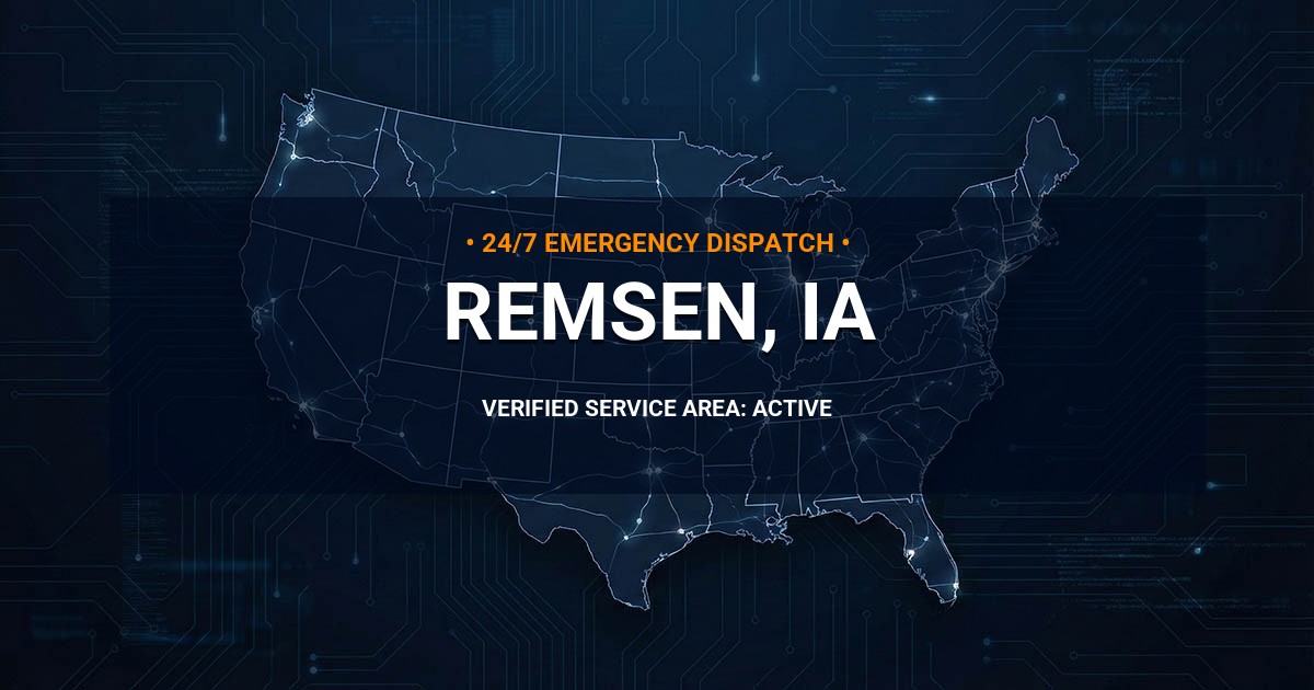 Emergency Plumbing Dispatch Map for Plumbing Services: Remsen, IA