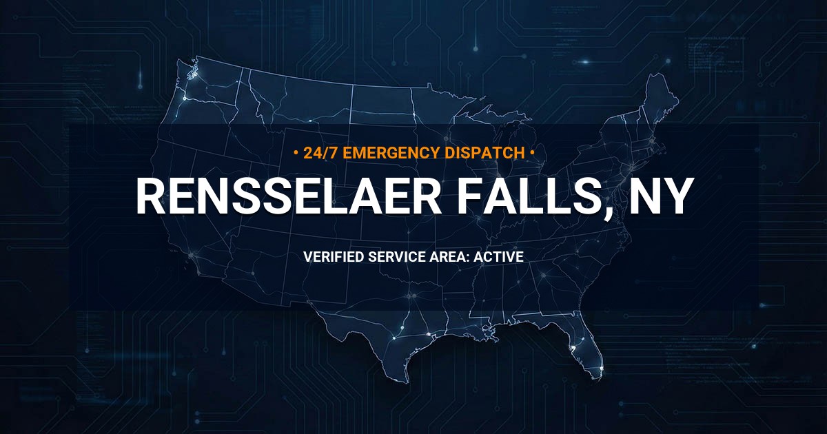 Emergency Plumbing Dispatch Map for Plumbing Services: Rensselaer Falls, NY