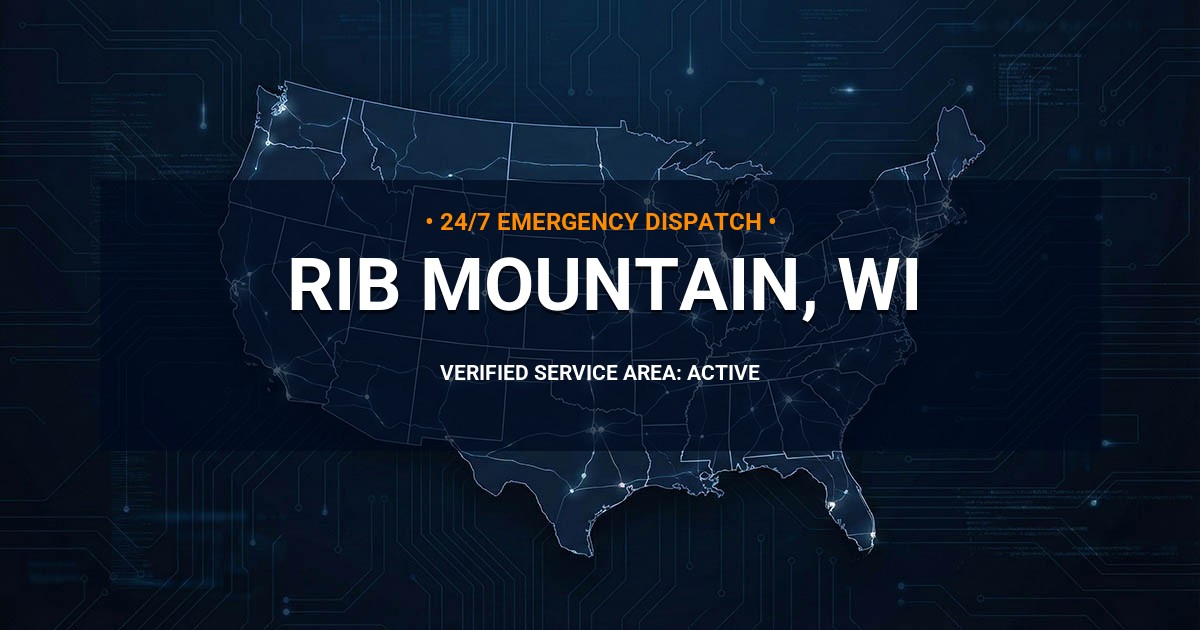 Emergency Plumbing Dispatch Map for Plumbing Services: Rib Mountain, WI