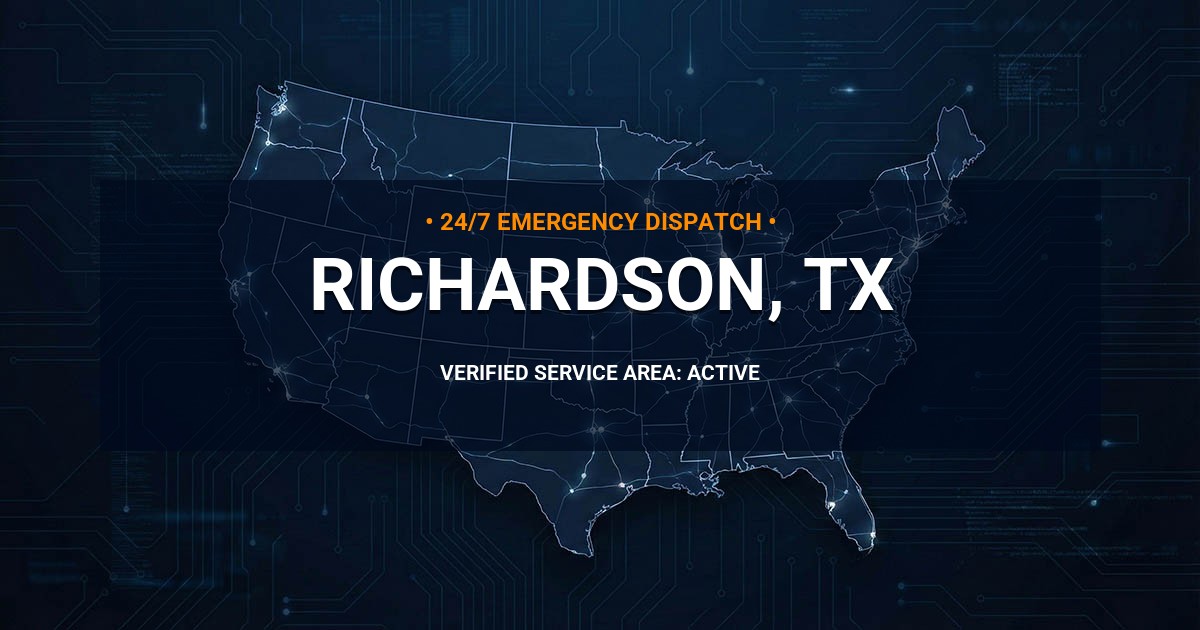 Emergency Plumbing Dispatch Map for Plumbing Services: Richardson, TX