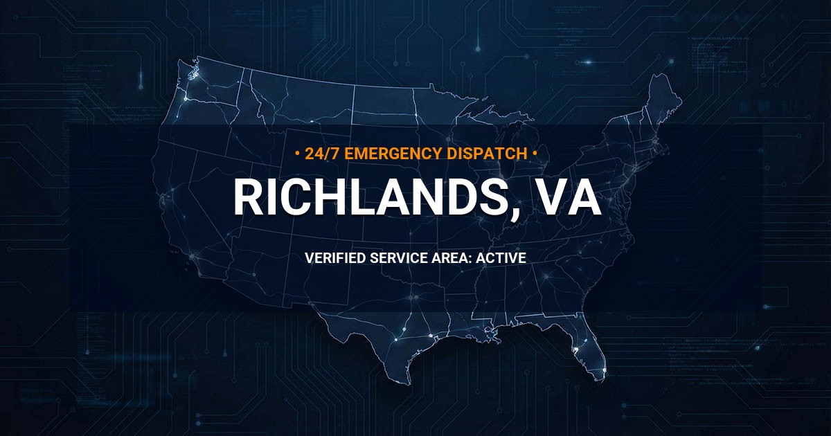 Emergency Plumbing Dispatch Map for Plumbing Services: Richlands, VA