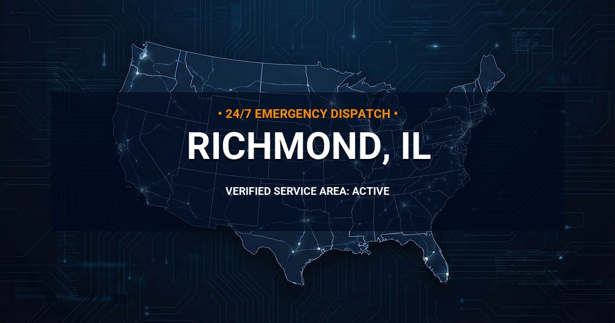 Emergency Plumbing Dispatch Map for Plumbing Services: Richmond, IL