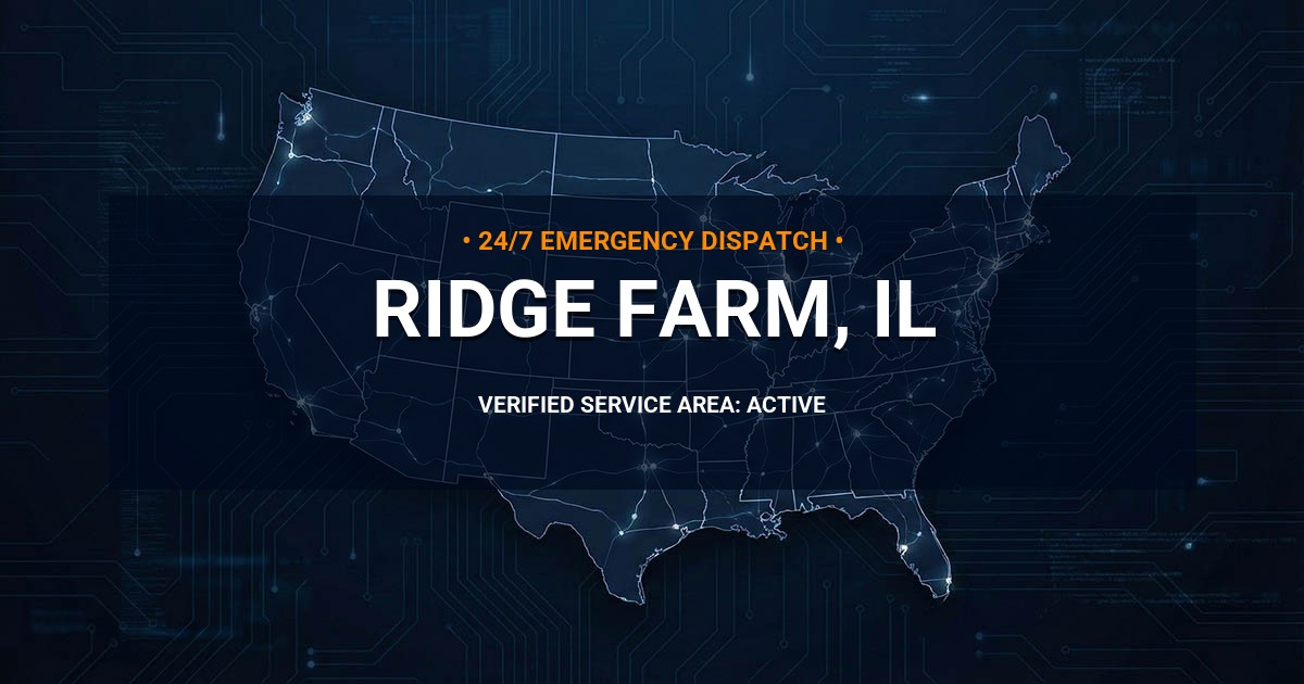 Emergency Plumbing Dispatch Map for Plumbing Services: Ridge Farm, IL