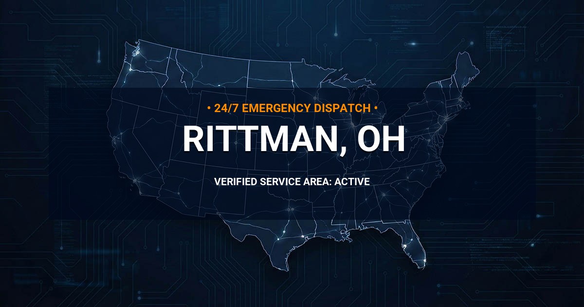 Emergency Plumbing Dispatch Map for Plumbing Services: Rittman, OH