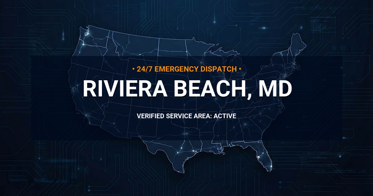 Emergency Plumbing Dispatch Map for Plumbing Services: Riviera Beach, MD