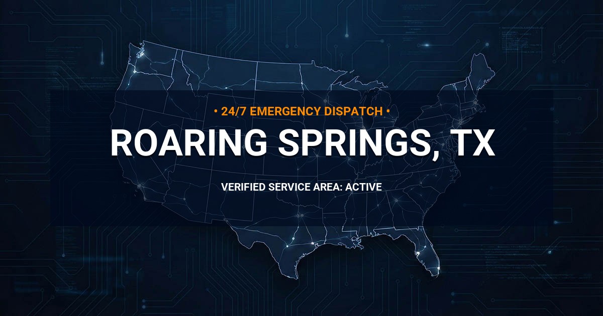 Emergency Plumbing Dispatch Map for Plumbing Services: Roaring Springs, TX