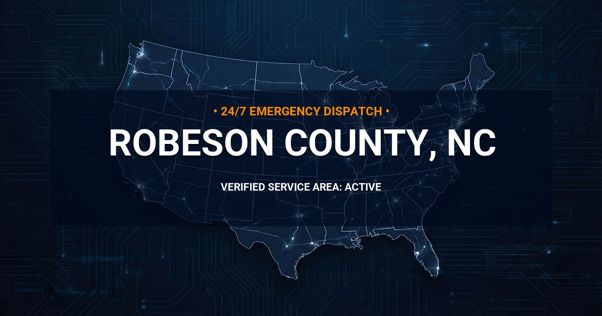 Emergency Plumbing Dispatch Map for Robeson County Plumbing Logistics