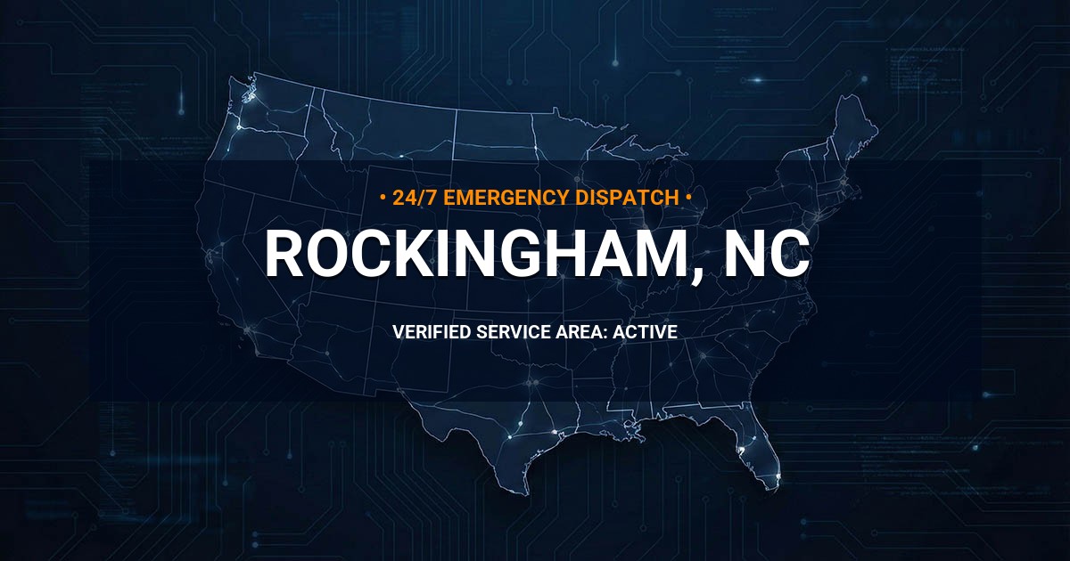 Emergency Plumbing Dispatch Map for Plumbing Services: Rockingham, NC
