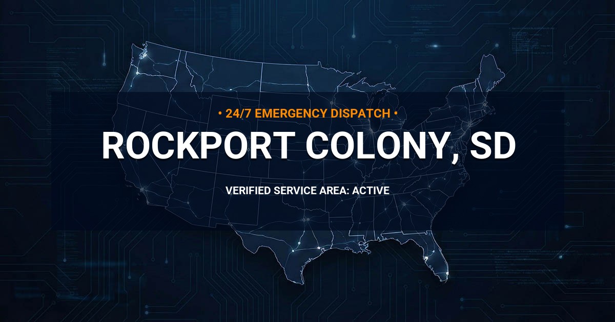 Emergency Plumbing Dispatch Map for Plumbing Services: Rockport Colony, SD