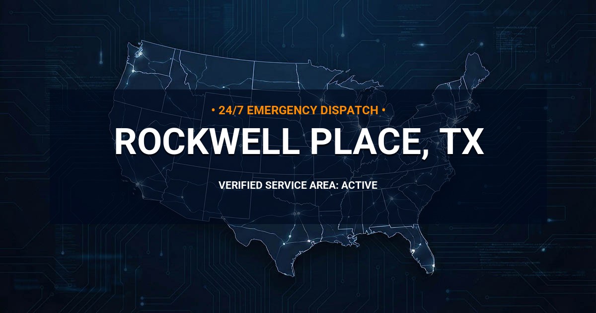 Emergency Plumbing Dispatch Map for Plumbing Services: Rockwell Place, TX