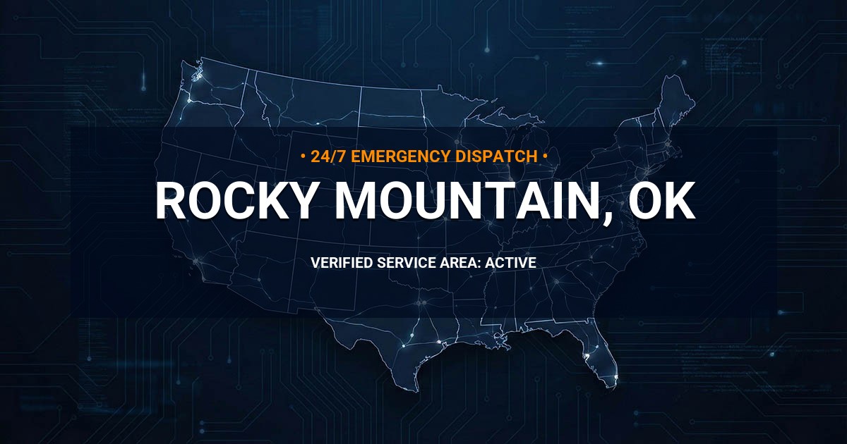 Emergency Plumbing Dispatch Map for Plumbing Services: Rocky Mountain, OK