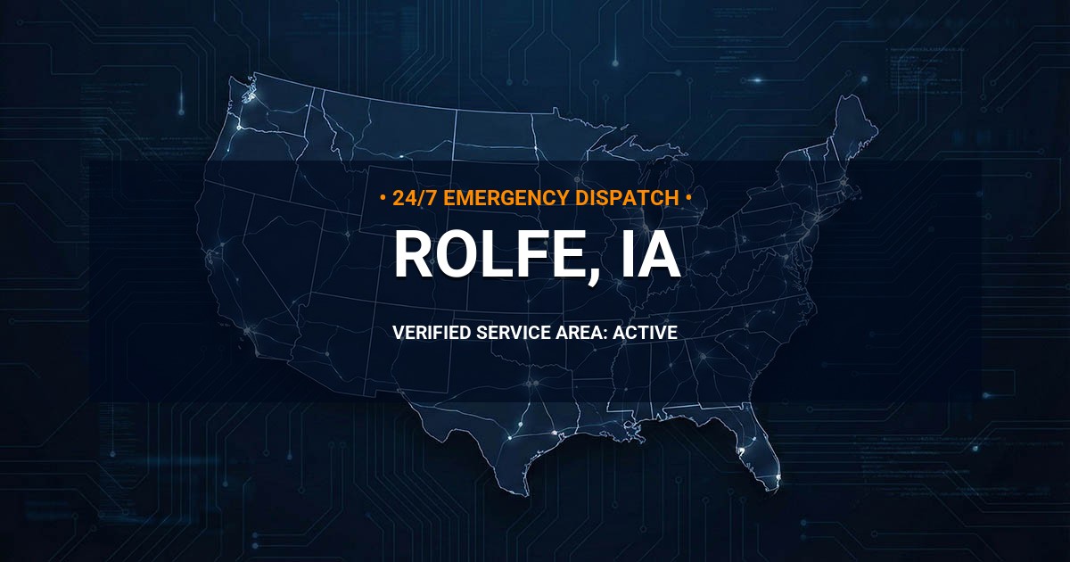 Emergency Plumbing Dispatch Map for Plumbing Services: Rolfe, IA