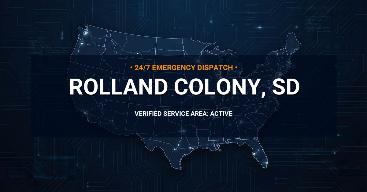 Emergency Plumbing Dispatch Map for Plumbing Services: Rolland Colony, SD